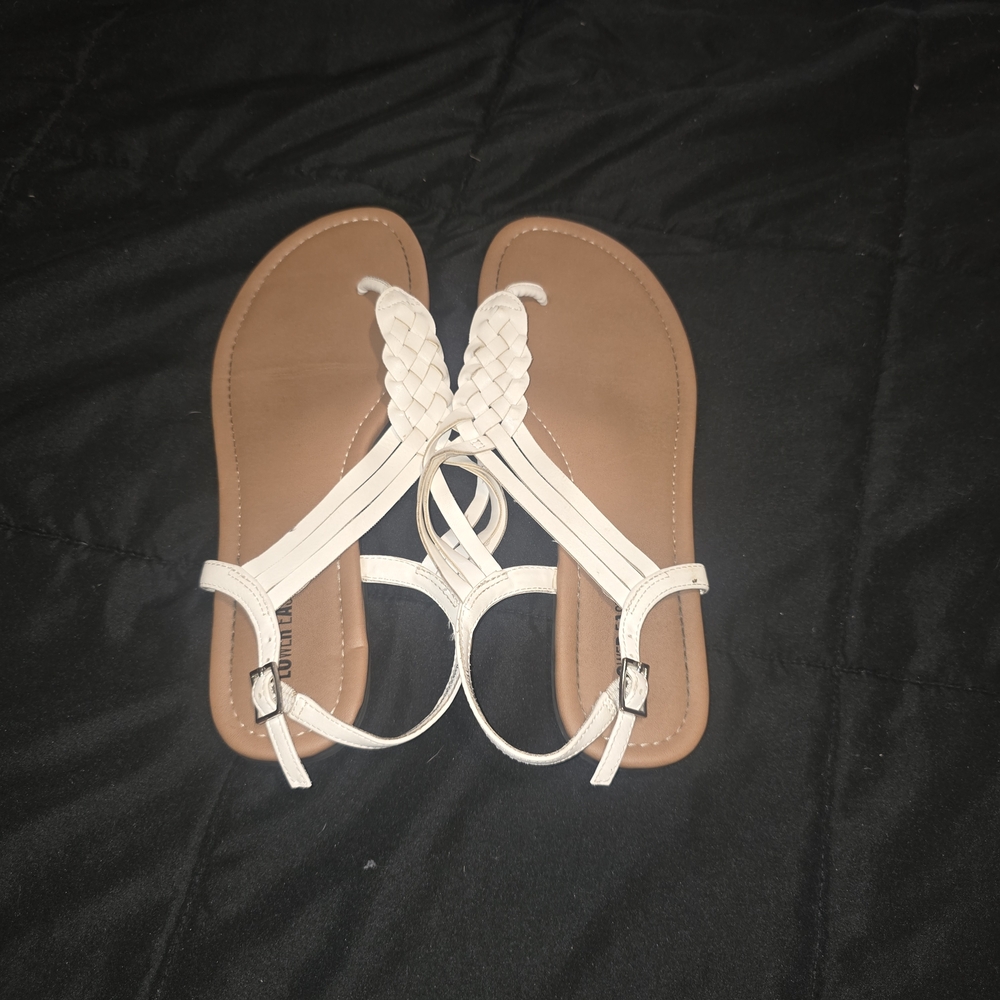 Women's Braided Strap Sandals - Cream Upper East Side Size 8